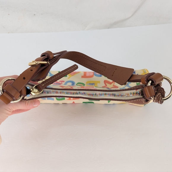 Dooney & Bourke Graffiti Rainbow Monogram Crescent Shoulder Bag - Picture 5 of 12